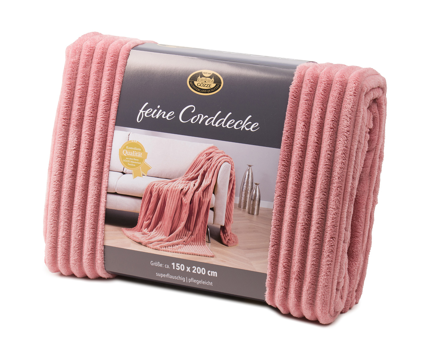 Blankets Cord Optik 150x200 dusky pink