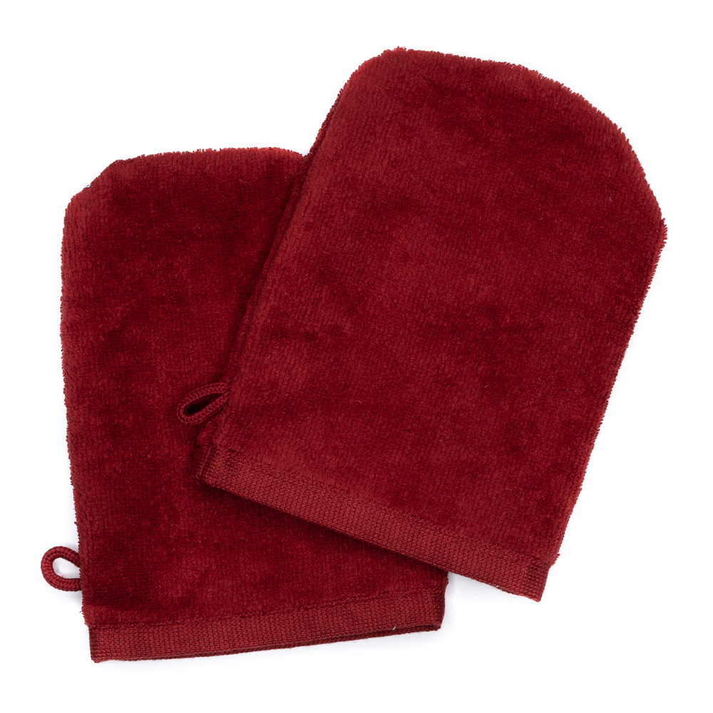 Wash Gloves 14x21 bordeaux (2 items in a pack)