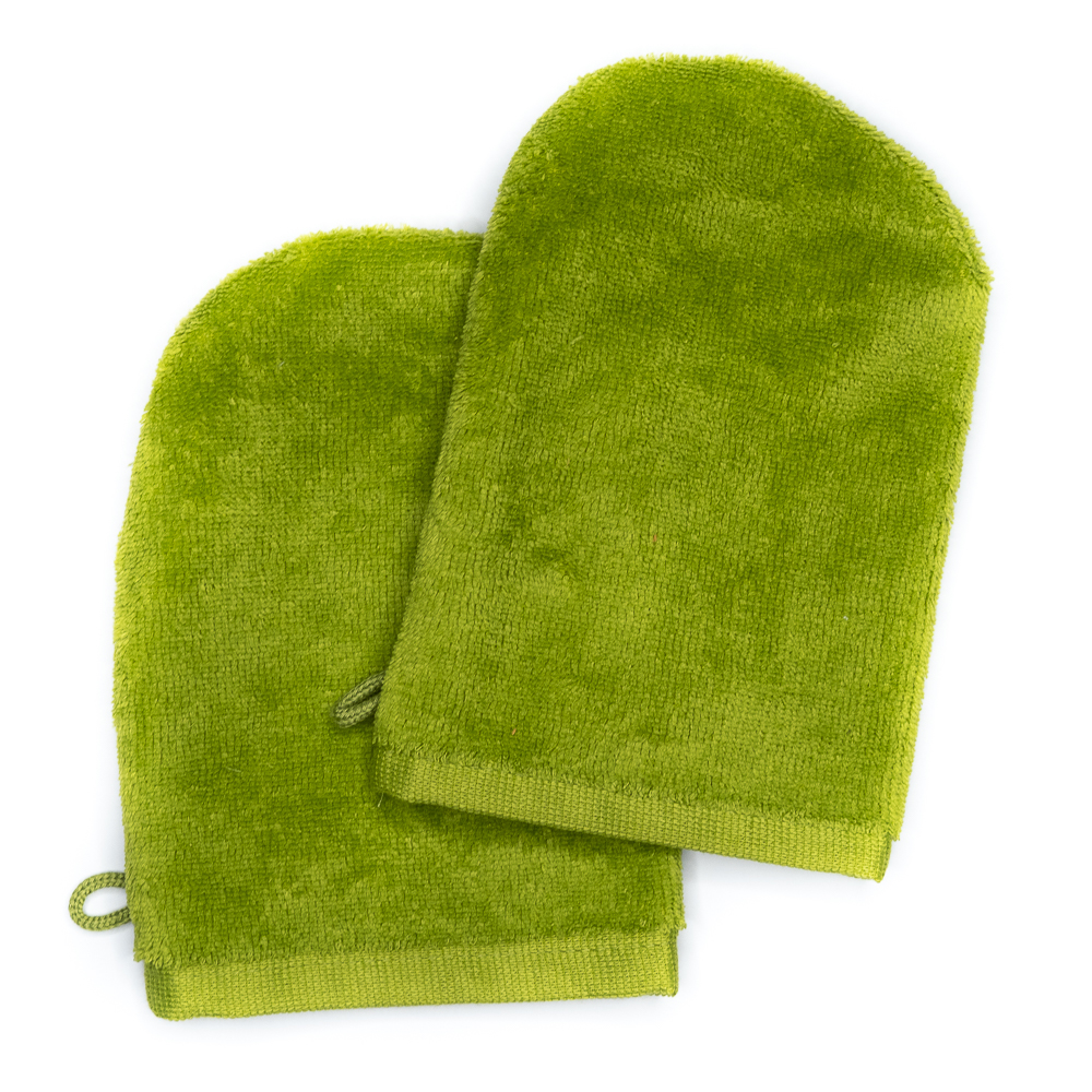 Wash Gloves 14x21 apple green (2 items in a pack)